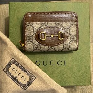 💯 authentic Gucci Horsebit 1955 Wallet and Card Holder